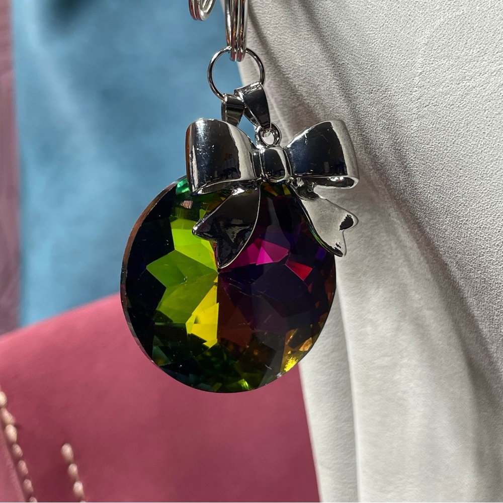 NEW 🌈 Rainbow Crystal Bag Charm Keychain, Portland Leather Goods Compatible!